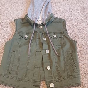 Green denim vest